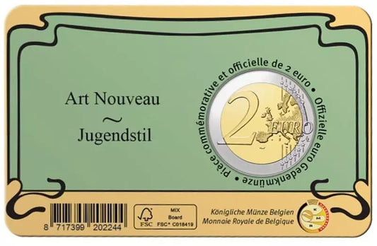 2 euros Belgique Art nouveau à Bruxelles 2023 dans la Coincard