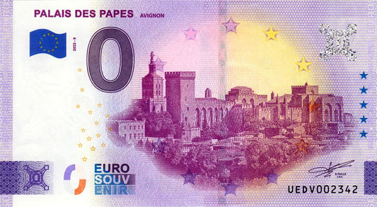 Billet de 0 euro, France, Palais des Papes d'Avignon, 2023