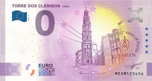 Billet de 0 euro Portugal Torre dos Clérigos 2023