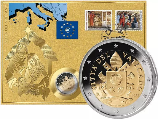 Lettre numismatique de 2 euros du Vatican, Noël 2023