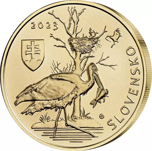 5 euros Slovaquie Flore et faune - Cigogne noire 2023
