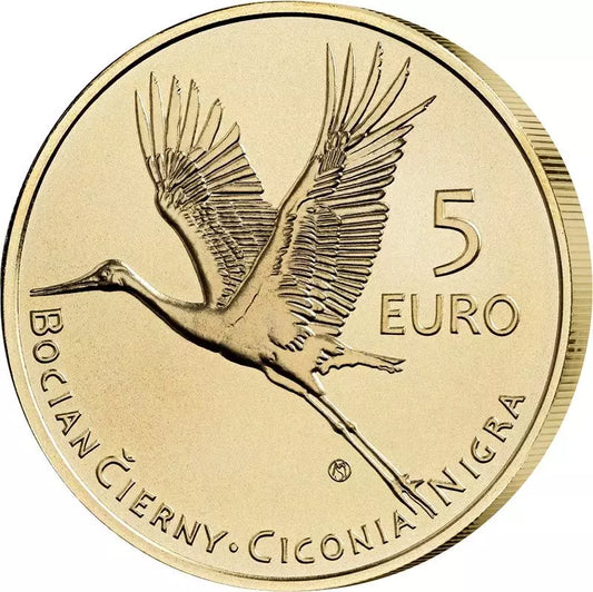 5 euros Slovaquie Flore et faune - Cigogne noire 2023