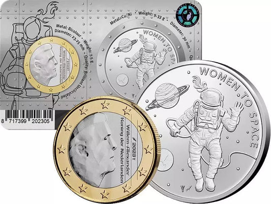 1 euro Pays-Bas Femmes dans l'espace 2023 (carte de crédit)