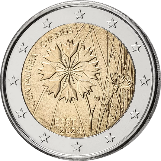 2 euros Fleur nationale d'Estonie Bleuet 2024