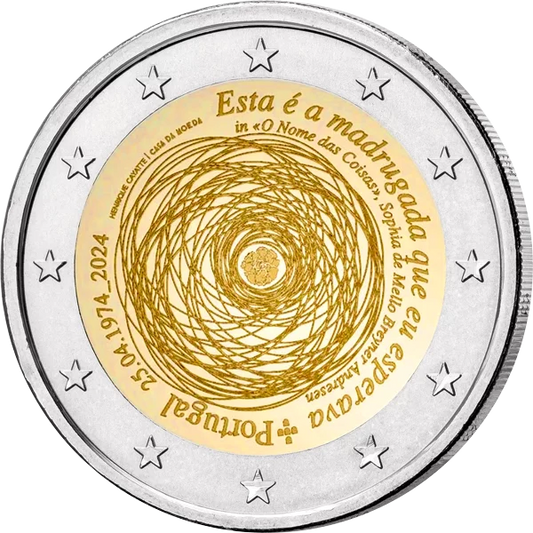 2 euros Portugal 50e anniversaire de la révolution du 25 avril 1974 2024