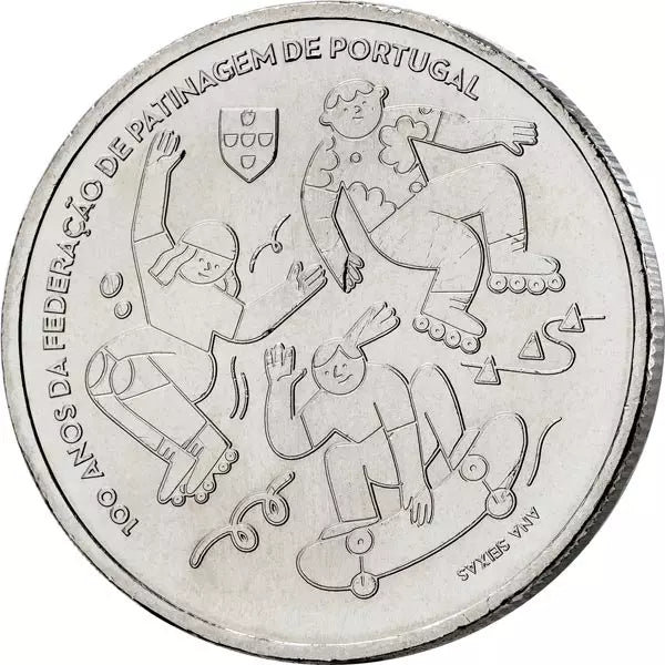 5 euros Portugal 100 ans de la Fédération portugaise de patinage 2024