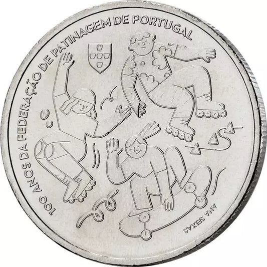 5 euros Portugal 100 ans de la Fédération portugaise de patinage 2024