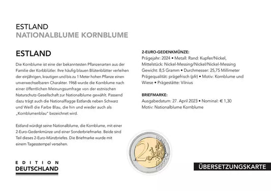 2 euros Numiscover Estonie Fleur nationale Bleuet 2024