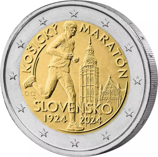 2 euros Slovaquie 100e anniversaire du Marathon international de Košice 2024
