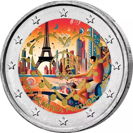 2 Euro Portugal participation aux Jeux olympiques de 2024 avec application couleur