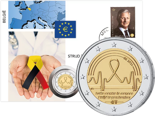 2 Euro Numisbrief Belgique Lutte contre le cancer 2024