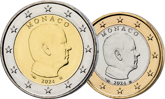 1 + 2 Euro Monaco Prince Albert II. 2024