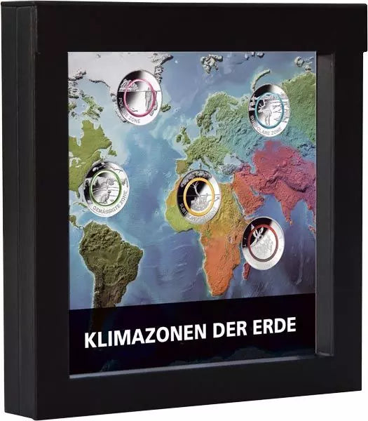 Lot de 5 x 5 euros - Zones climatiques d'Allemagne 2017-2021