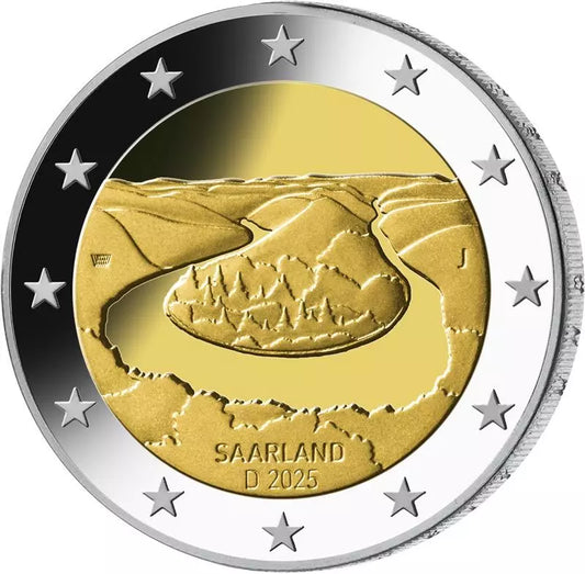 2 Euro Allemagne Sarre Saarschleife 2025 état neuf