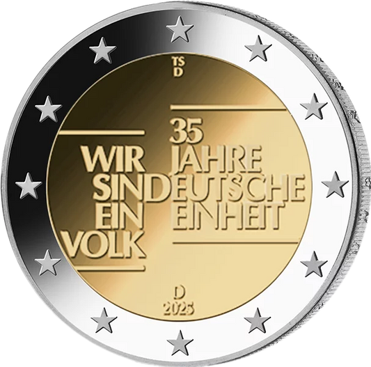 Pièce de 2 euros Allemagne 35 ans d'unité allemande 2025 en parfait état