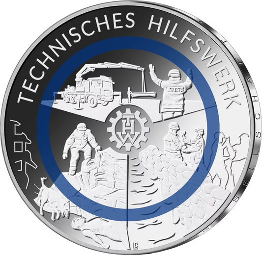 Plaque polie de 10 euros République fédérale d'Allemagne Agence de secours technique 2025
