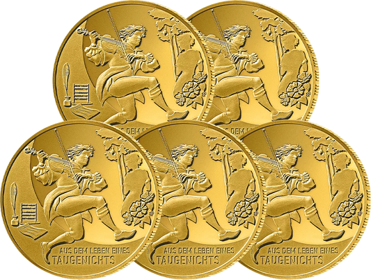 5 x 100 euros République fédérale d'Allemagne De la vie d'un bon à rien - Eichendorff 2025 État neuf (A-J)