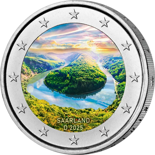 2 euros Allemagne Sarre Saar Loop 2025 avec application couleur et hologramme