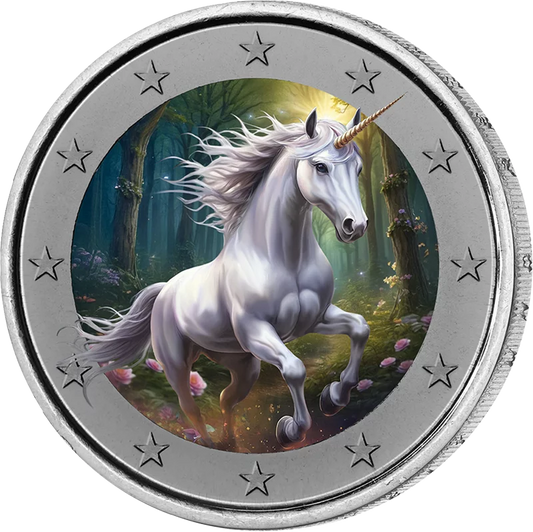Licorne fantastique phosphorescente, édition artiste 2 euros