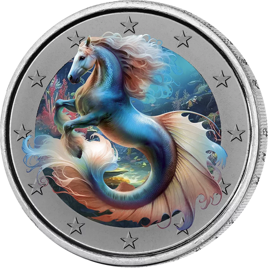 Hippocampe fantastique édition artiste 2 euros phosphorescent