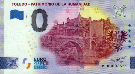 Billet de 0 euro Espagne Tolède Patrimonio 2024