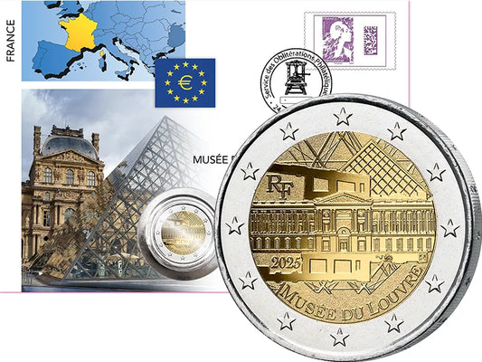 2 Euro Lettre Numismatique France Le Louvre 2025