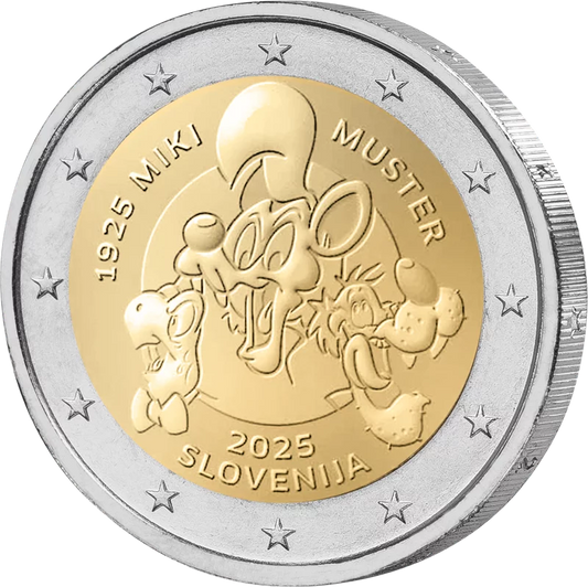 2 euros Slovénie 100e anniversaire Miki Muster 2025