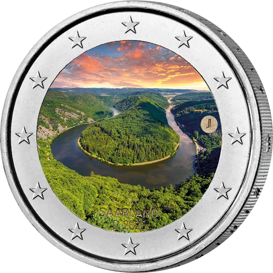 2 euros Allemagne Sarre Boucle de la Sarre 2025 avec application couleur