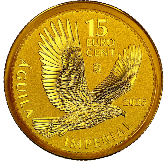 Pièce de 15 centimes d'Espagne Aigle impérial espagnol 2025