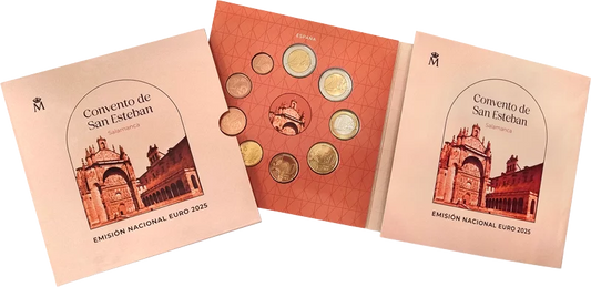 Coffret de pièces en euros Espagne 2025 comprenant une pièce de 2 euros commémorant le site du patrimoine mondial de l'UNESCO en Espagne : la vieille ville de Salamanque (2025)