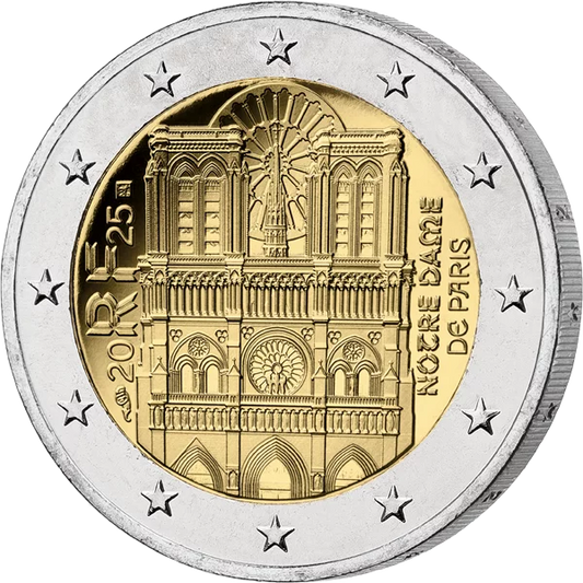 2 euros France Notre Dame de Paris 2025