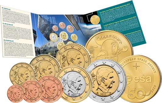 Coffret de pièces en euros Belgique 2025 comprenant deux pièces commémoratives de 2,5 euros