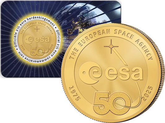 Carte de pièces de 2,5 euros Belgique 50 ans ESA 2025 de notre choix