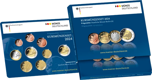 Coffret Euro Allemagne 2024 dont 2 Euro Mecklembourg-Poméranie-Occidentale Königsstuhl 2024 BE