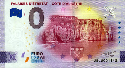 Billet de 0 euro France Falaises d'Étretat 2025