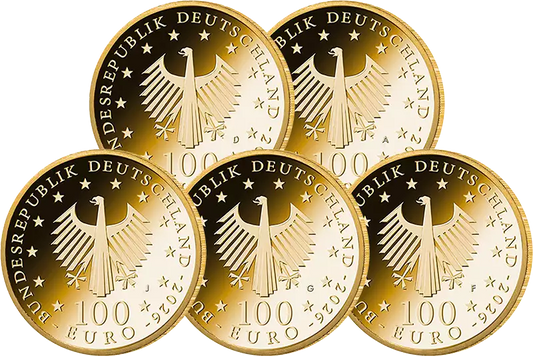 5 x 100 euros République fédérale d'Allemagne Le hêtre du Juif - Droste-Hülshoff 2026 État neuf (A-J)