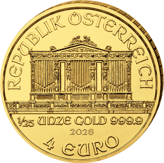 Pièce d'or de 1/25 once, Autriche, Philharmonie de Vienne, 2026
