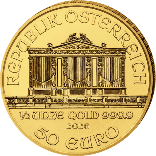 Pièce d'or de 1/2 once Autriche Philharmonique de Vienne 2026