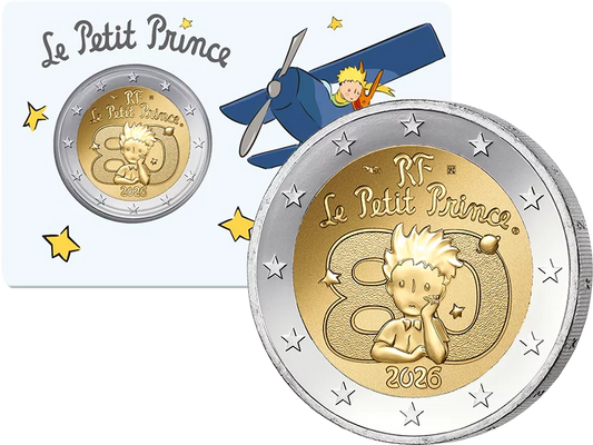 Carte de 2 euros France 80 ans du Petit Prince - Avion 2026