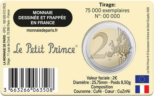 Pièce de 2 euros France 80 ans du Petit Prince - Désert 2026