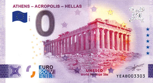 Billet de 0 euro, Grèce, Acropole d'Athènes, 2025