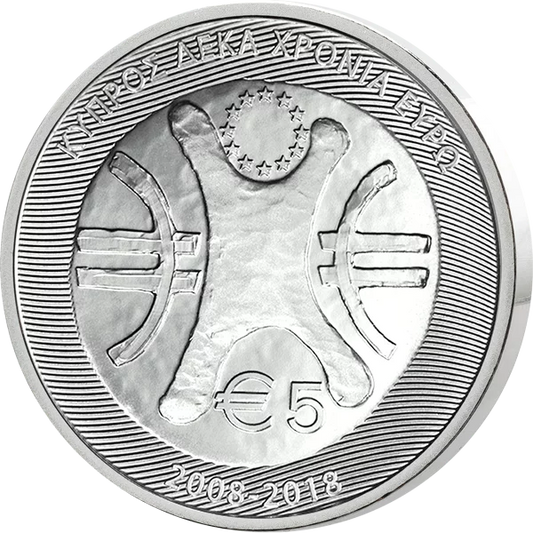 5 euros Chypre 10 ans d'argent liquide en euros à Chypre 2018