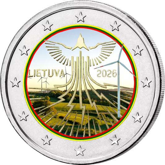 2 euros Lituanie Indépendance de la Lituanie en matière d'approvisionnement énergétique 2026 avec application couleur
