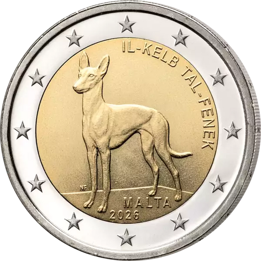 2 euros Lévrier du Pharaon de Malte 2026