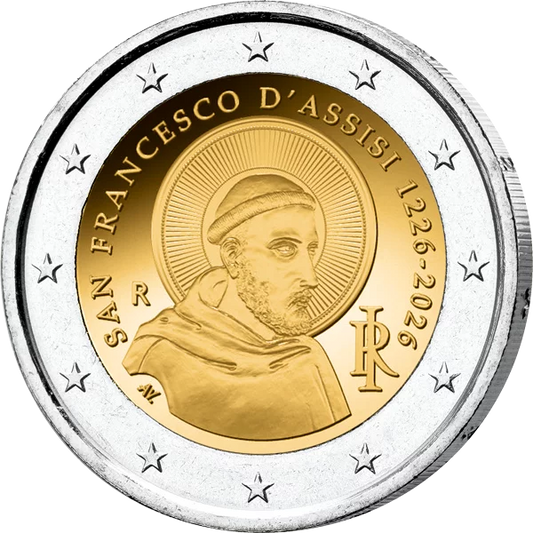 2 euros Italie 800e anniversaire de la mort de François d'Assise 2026