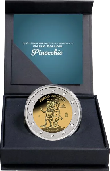 Italie 2 Euro 200ème Anniversaire Carlo Collodi - Pinocchio 2026 in Reverse Proof