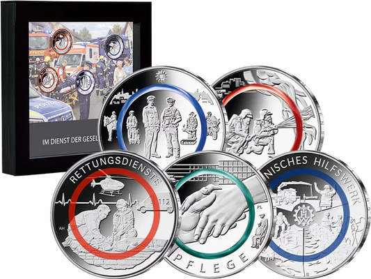 Coffret de 5 pièces de 10 euros « Allemagne au service de la société 2022-2026 »