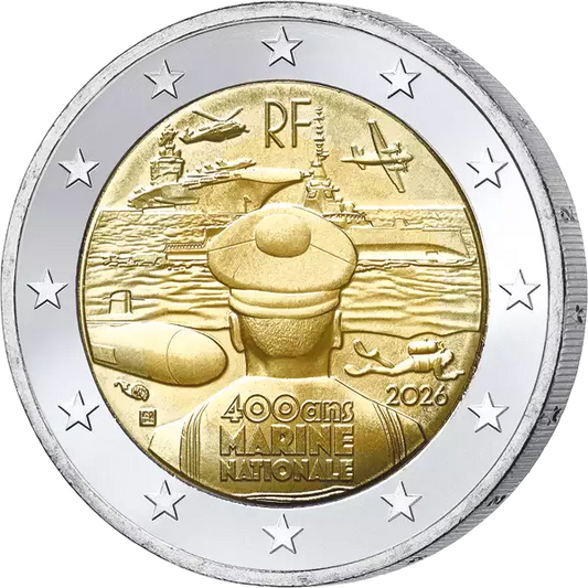2 euros France La Marine nationale française - 400 ans d'expérience 2026