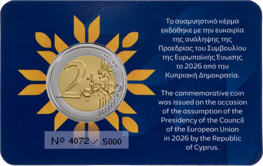 Carte de 2 euros pour la présidence chypriote du Conseil de l'UE en 2026