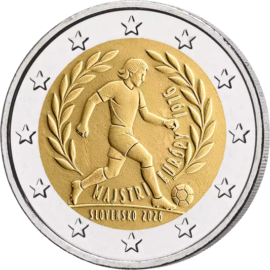 2 Euro Slovaquie commémorant les 50 ans de la victoire de la Tchécoslovaquie au Championnat d'Europe de football 2026